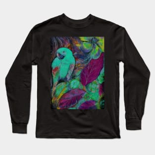 TROPICAL PARROT DECO POSTER MACAW ART PRINT Long Sleeve T-Shirt